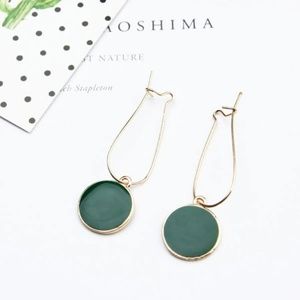 DIANA Green and Gold Gemstone Drop Earrings